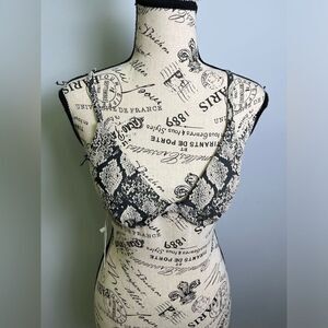 NWT Andie Swim The Sicily Top Bikini Top Snakeskin Print Size XS